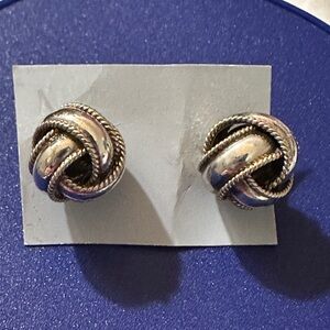 Vintage Silver Love Knot Earrings
